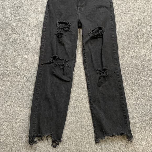 J Brand Jeans Womens 28 Black Denim Jules Undercover Destruct Distressed Raw Hem - Picture 3 of 12